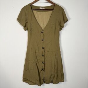 Olive Button-Down Dress